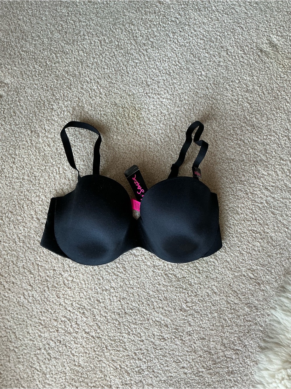 La SENZA Strapless lightly lined pigeonnant black bra